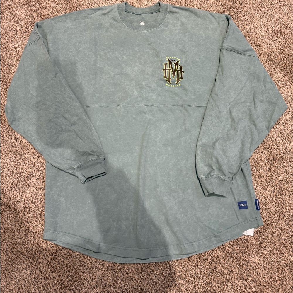Disney Green Long Sleeve Tee with Embroidered Logo